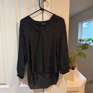 Black Polka Dot Women's Top